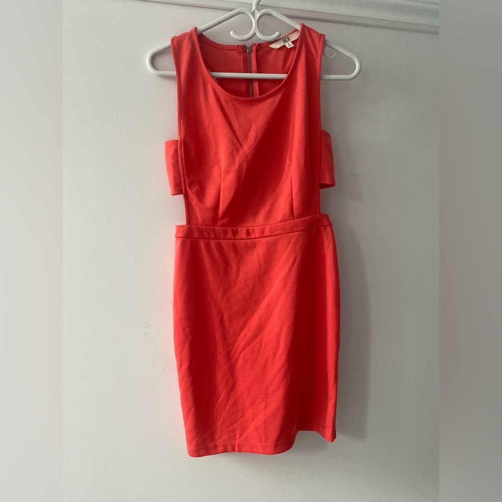 Vibrant Orange Sheath Cocktail Dress